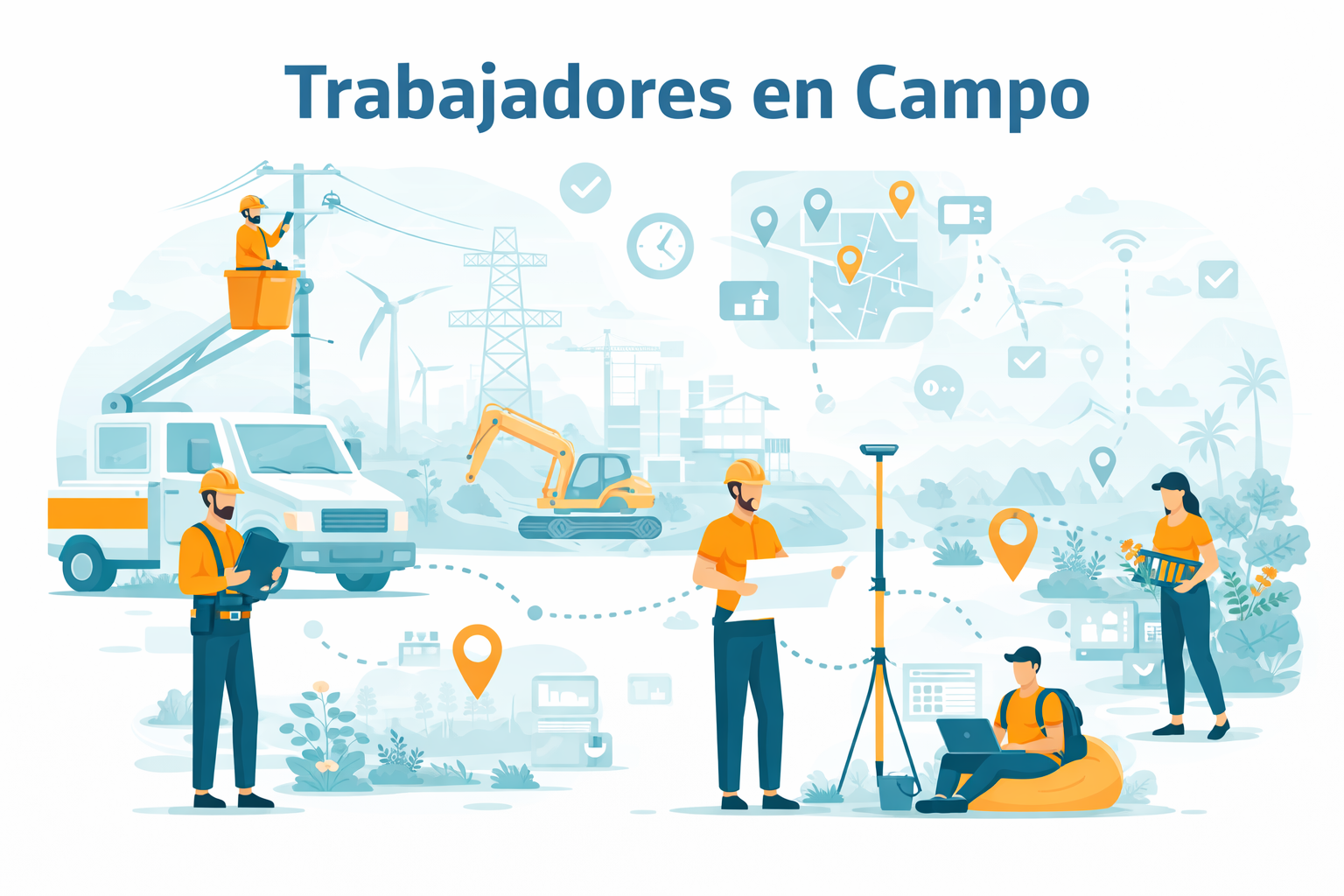 Reloj checador móvil para personal en campo