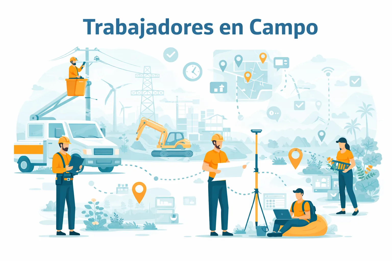 Reloj checador móvil para personal en campo